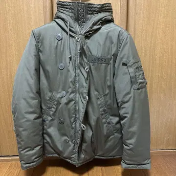 AVIPEX 후드 부착 다운 자켓 올리브 그린