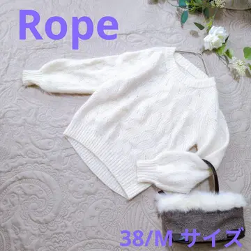 [ Rope ] 화이트 케이블 짜임 니트 38/M 사이즈 모헤어 니트