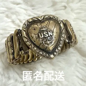 40s USN 스위트하트 주얼리 하트 팔찌 뱀 모양 밀리터리