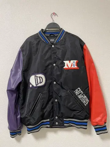 ZARA 바시티 자켓 멀티 컬러 봄버 자켓 (사이즈 XL)