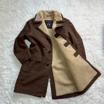 VAN JAC  런치 코트 보아 싸개 버튼 M 브라운