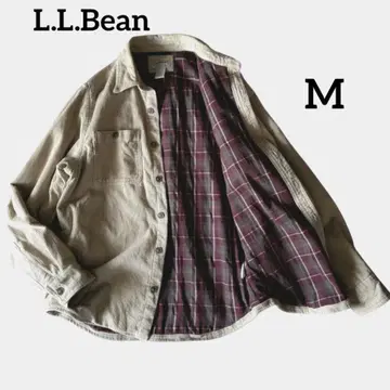 L.L.Bean 남성용 코듀로이 셔츠 자켓 안감 체크 무늬 M