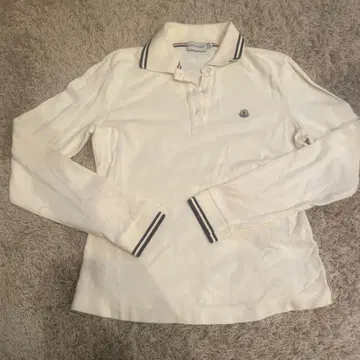 MONCLER 긴팔 피케 셔츠 SX 크림색 여성용