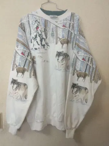 귀여워! 90s 빈티지 눈 울프와 작은 동물 스웨트 트레이닝복