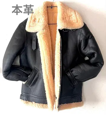 가죽 재킷 천연 가죽 재킷 양모 남성용 블랙 방한