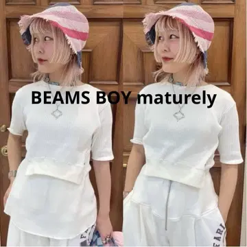BEAMS BOY maturely Rib Gimmick Short T