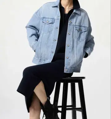 미사용품 UNIQLO 오버 사이즈 데님 자켓 XL