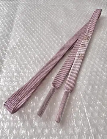 새상품급 순수 실크 허리띠 평조 넓은 폭 복숭아색 더스티 핑크