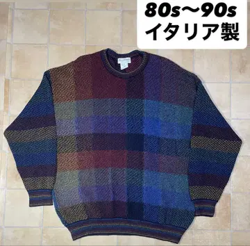 컨디션 최상 80s~90s 이탈리아제 아트 니트 XXL 사이즈 빈티지