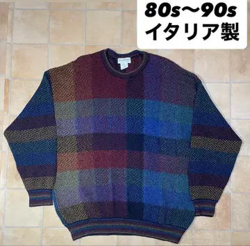 컨디션 최상 80s~90s 이탈리아제 아트 니트 XXL 사이즈 빈티지