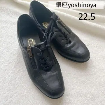 [ 새상품급 ] 긴자 요시노야 블랙 가죽 스니커즈 지퍼 포함