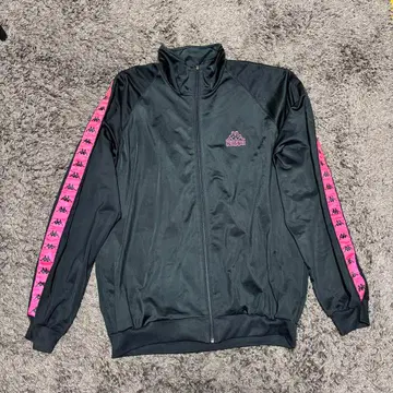 [ Kappa ] 블랙 트랙 자켓 소매 로고 모리셔스 제조