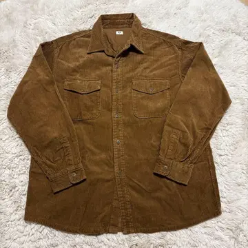 유니클로 남성용 코듀로이 오버 사이즈 워크 셔츠 브라운 XL 사이즈