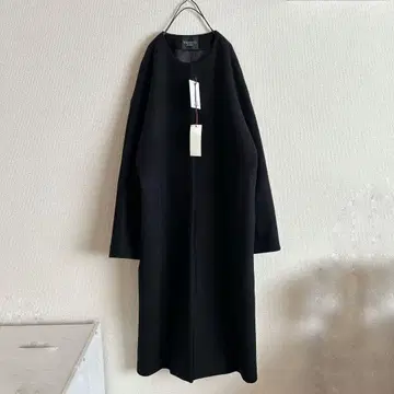 새상품 베르메이유 페예나 멜톤 노카라 와이드 벨트 코트 블랙