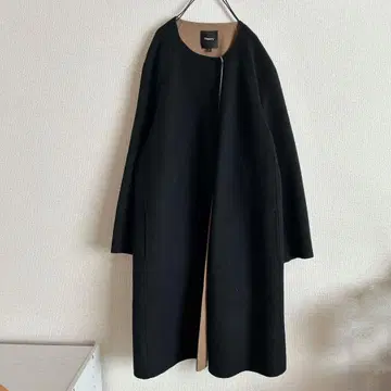 띠어리 노카라 리버 코트 블랙 P