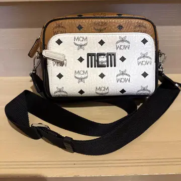 MCM 메신저 백 화이트/브라운