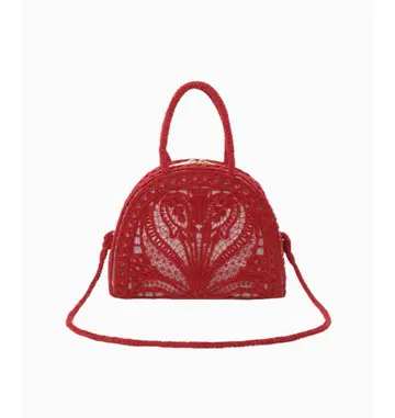 마메 Cording Embroidery Demi Lune Handbag