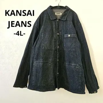 [ KANSAI JEANS ] [ 4L ] 인디고 데님 자켓 커버올