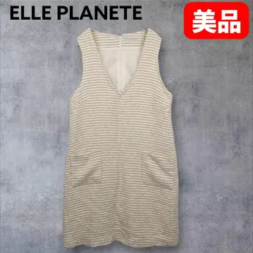 ELLE PLANETE 트위드풍 슬리브리스 원피스 38 베이지