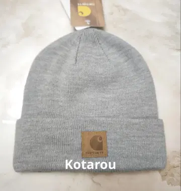 Carhartt 니트 모자 패치 로고 그레이