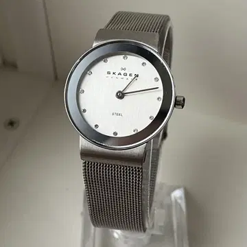 SKAGEN 스카겐 크리스탈 스틸 메쉬 밴딩 손목시계