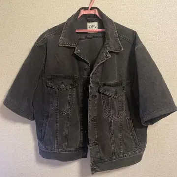 ZARA 블랙 데님 자켓 반팔
