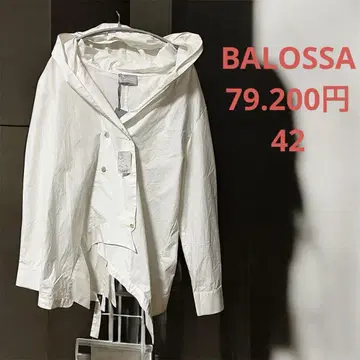 발로사 미사용 택 포함 79,200엔 후드 부착 비대칭 셔츠 42