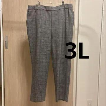 그레이 계열 체크 슬랙스 허리밴딩 빅 사이즈 3L