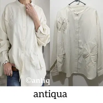 새상품급 antiqua 안티카 입체 도트 셔츠 비대칭 소말리아