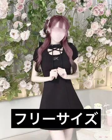미셸마카롱 크로스 후드티 원피스 블랙 프리 사이즈