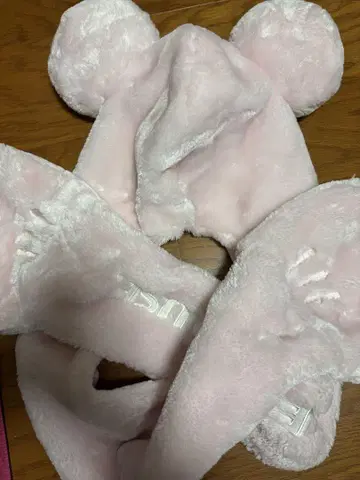 디즈니 머플러 캡 모자 핑크