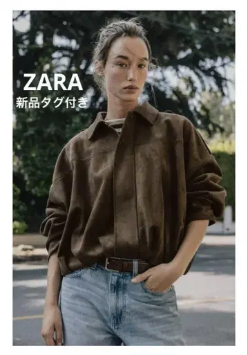 완판템 ZARA 스웨이드 느낌 봄버 자켓 S 정품 다크 브라운