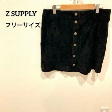 새상품급 Z SUPPLY [ 프리 사이즈 ] 블랙 코듀로이 미니 스커트