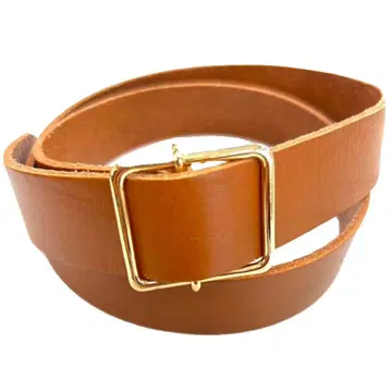 [보네 볼론테] 천연 가죽 핑 없는 가죽 벨트 카멜 미사용 새상품