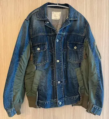 Sacai 데님 x 나일론 트윌 재킷