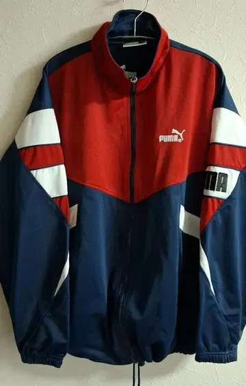 PUMA 집업 자켓 M 사이즈 빨간색/네이비/화이트
