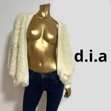 [ 3873 ] 레어! d.i.a 퍼 니트 볼레로 F 화이트