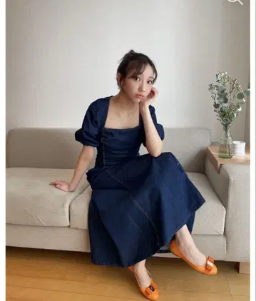 새상품급!Zara 네이비 데님 원피스 반팔 S 사이즈