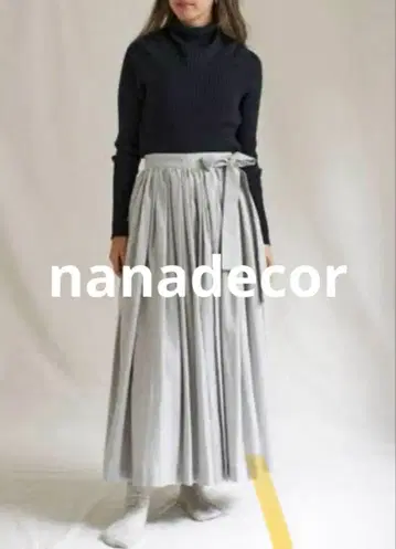 nanadecor 나나데코르 사이드 리본 롱 스커트