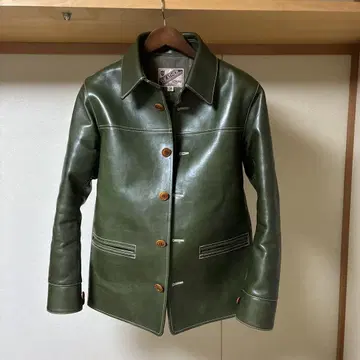 Y2LEATHER 와이투레더 올리브 그린 가죽 자켓 38