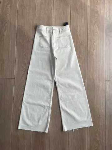 ZARA 화이트 와이드 데님 36