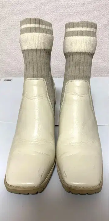 숏부츠 다이애나/힐/화이트/화이트/DIANA/삭스/니트