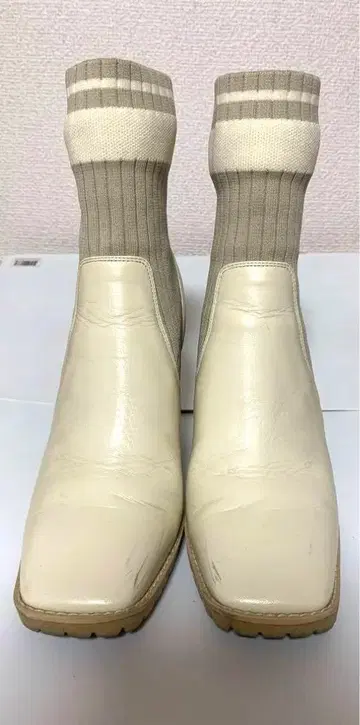 숏부츠 다이애나/힐/화이트/화이트/DIANA/삭스/니트