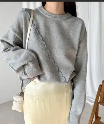 웨이브 메로우 니트탑 Bab