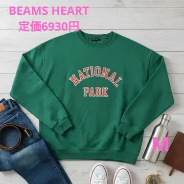 [새상품급] BEAMS HEART 내셔널 파크 로고 맨투맨 M 트레이닝복