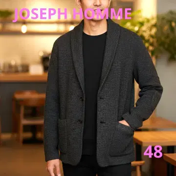 JOSEPH HOMME 고급 울 혼방 니트 자켓/엘보우 패치
