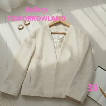 BALLSEY Tomorrowland 노카라 숏 기장 자켓 36