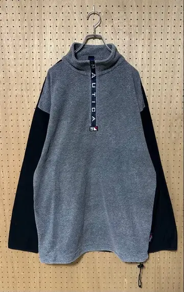 NAUTICA 90s 하프 지퍼 플리스 자켓 노티카 그레이