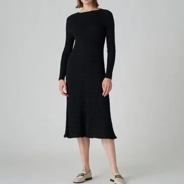 Ballsey 보르지 하프 코스 보더 플레어 원피스
