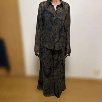 페이즐리 무늬 시스루 셋업